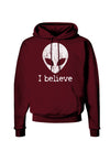 Extraterrestrial - I Believe Distressed Dark Hoodie Sweatshirt by TooLoud-Hoodie-TooLoud-Maroon-Small-Davson Sales