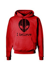 Extraterrestrial - I Believe Distressed Hoodie Sweatshirt by TooLoud-Hoodie-TooLoud-Red-Small-Davson Sales