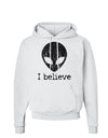 Extraterrestrial - I Believe Distressed Hoodie Sweatshirt by TooLoud-Hoodie-TooLoud-White-Small-Davson Sales