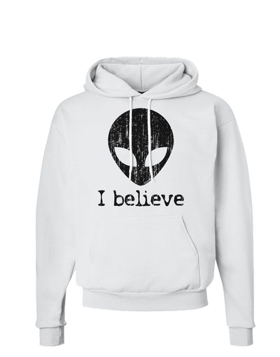 Extraterrestrial - I Believe Distressed Hoodie Sweatshirt by TooLoud-Hoodie-TooLoud-White-Small-Davson Sales