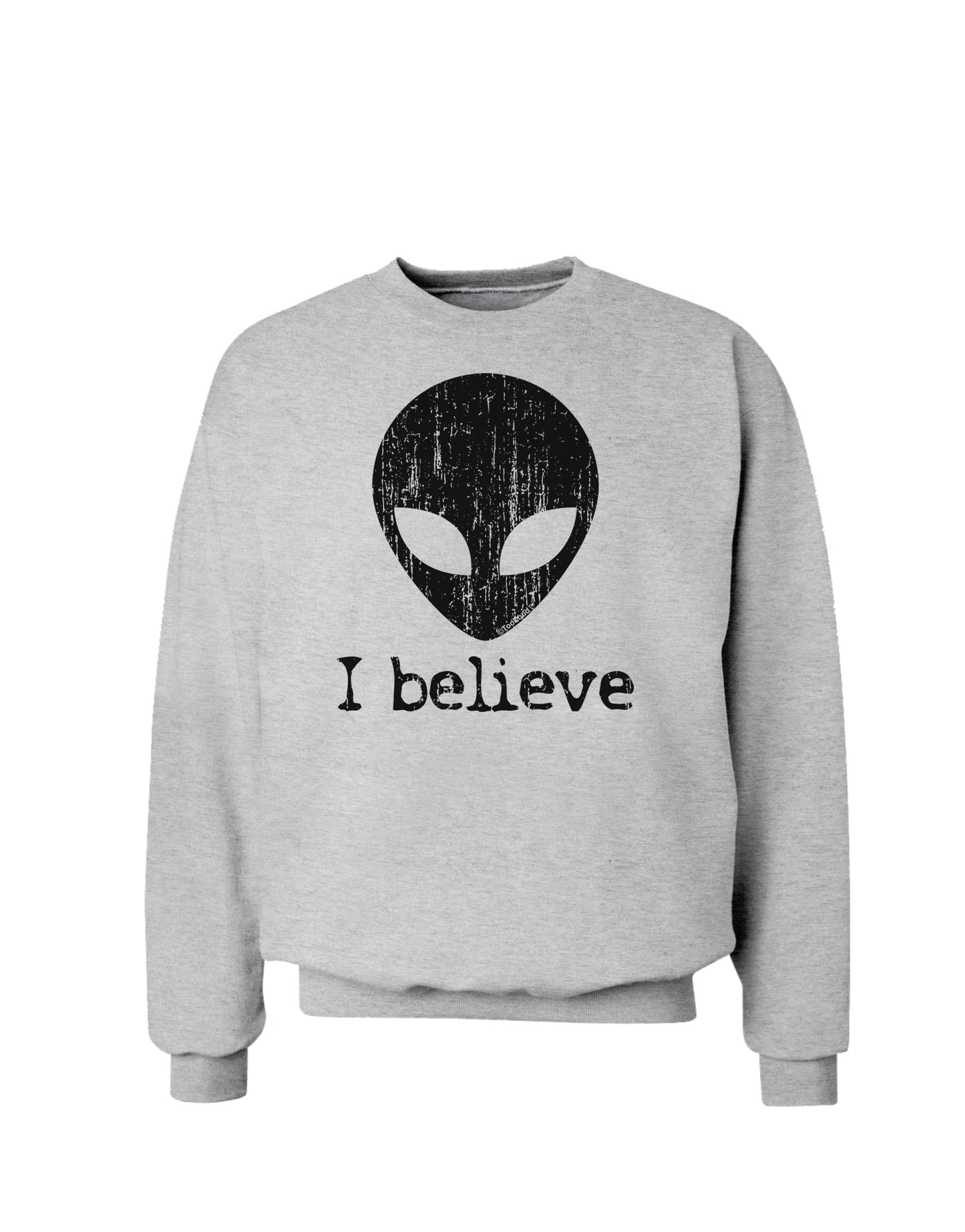 Extraterrestrial - I Believe Distressed Sweatshirt by TooLoud-Sweatshirts-TooLoud-AshGray-Small-Davson Sales