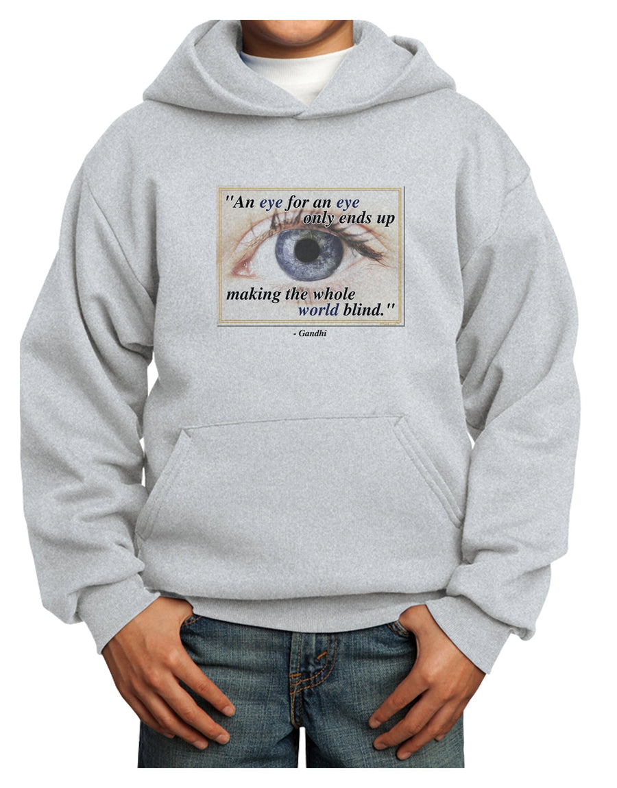 Eye For An Eye Gandhi Youth Hoodie Pullover Sweatshirt by TooLoud-Youth Hoodie-TooLoud-White-XS-Davson Sales