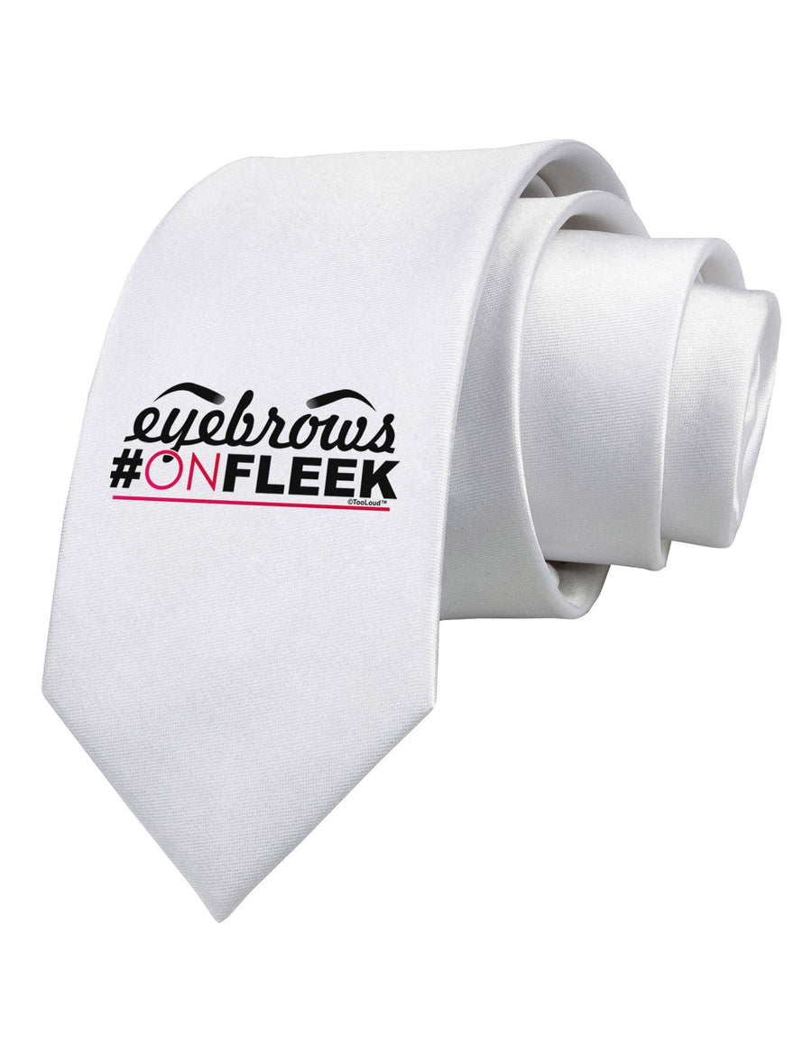 Eyebrows On Fleek Printed White Necktie