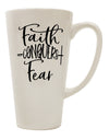 Faith Empowers Overcoming Fear - Exquisite 16 Ounce Conical Latte Coffee Mug - TooLoud-Conical Latte Mug-TooLoud-Davson Sales