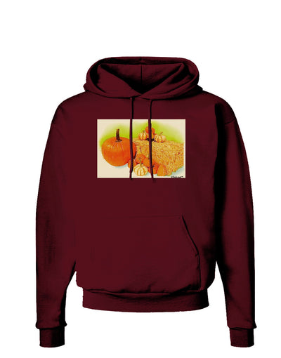 Fall Pumpkin Scene Dark Hoodie Sweatshirt-Hoodie-TooLoud-Maroon-Small-Davson Sales