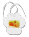 Fall Pumpkin Scene Paw Print Shaped Ornament-Ornament-TooLoud-White-Davson Sales