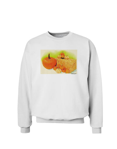 Fall Pumpkin Scene Sweatshirt-Sweatshirts-TooLoud-White-Small-Davson Sales