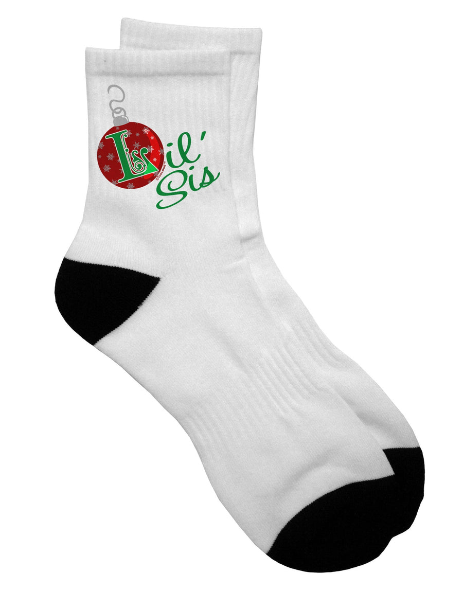 Family Ornament Lil Sis Adult Short Socks - Perfect for Coordinated Holiday Looks - TooLoud-Socks-TooLoud-White-Ladies-4-6-Davson Sales