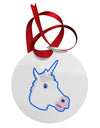 Fanciful Unicorn Circular Metal Ornament-Ornament-TooLoud-White-Davson Sales