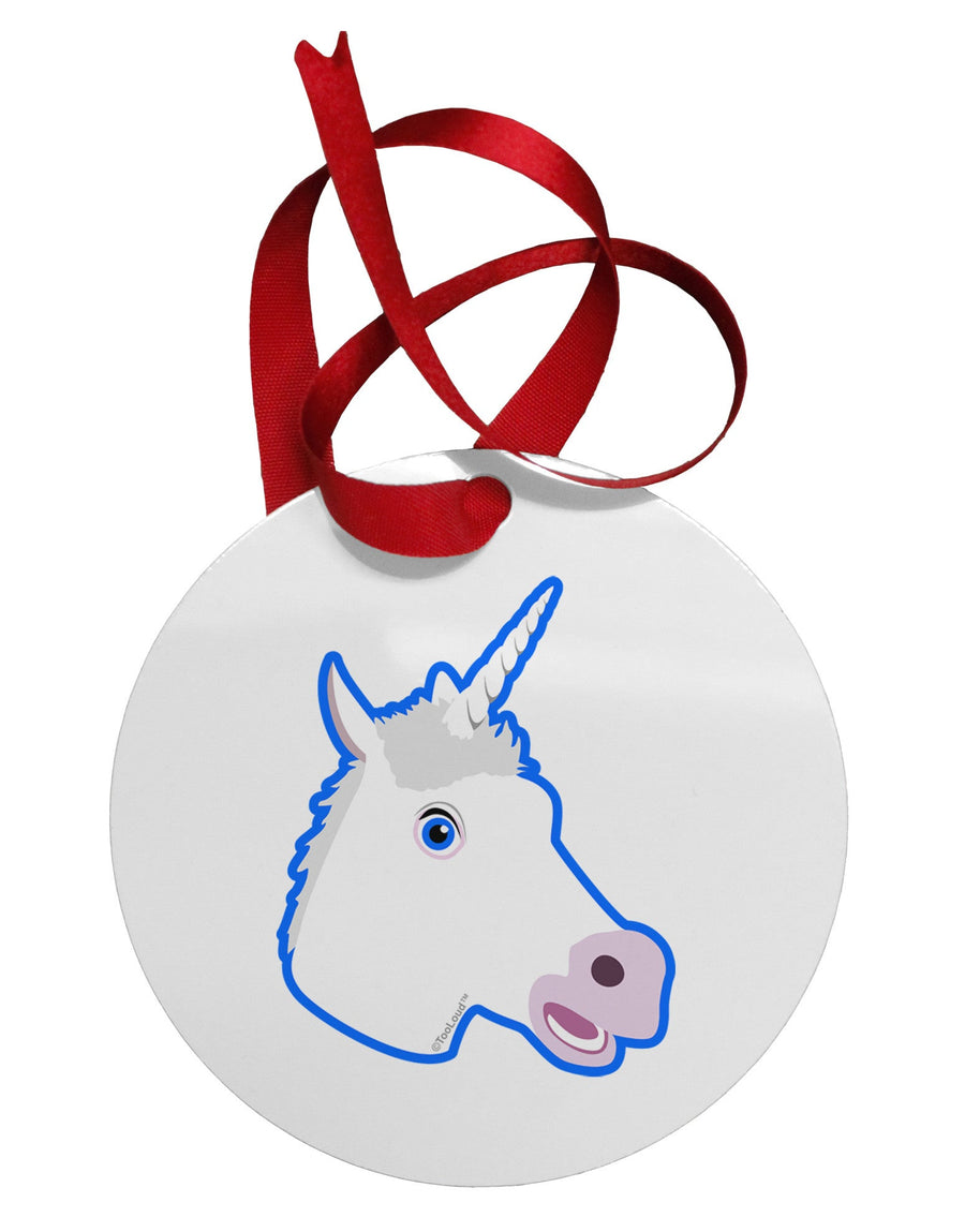 Fanciful Unicorn Circular Metal Ornament-Ornament-TooLoud-White-Davson Sales