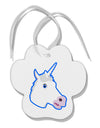 Fanciful Unicorn Paw Print Shaped Ornament-Ornament-TooLoud-White-Davson Sales