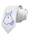 Fanciful Unicorn Printed White Necktie