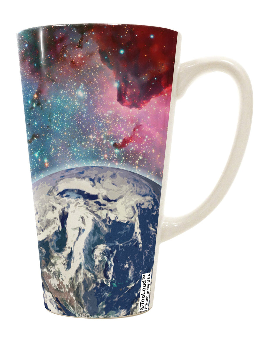 Fantasy Galactic Earth All Over Print 16 Ounce Conical Latte Coffee Mug - Expertly Crafted by TooLoud-Conical Latte Mug-TooLoud-White-Davson Sales