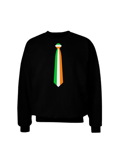 Faux Irish Flag Tie St Patricks Day Adult Dark Sweatshirt-Sweatshirts-TooLoud-Black-Small-Davson Sales