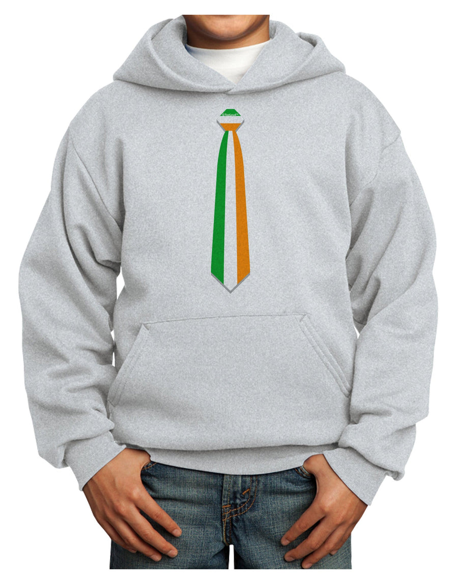 Faux Irish Flag Tie St Patricks Day Youth Hoodie Pullover Sweatshirt-Youth Hoodie-TooLoud-White-XS-Davson Sales