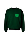 Faux Pocket Shamrock Pattern Adult Dark Sweatshirt by TooLoud-Sweatshirts-TooLoud-Deep-Forest-Green-Small-Davson Sales