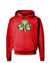 Feck - Clover Distressed Design Dark Hoodie Sweatshirt by TooLoud-Hoodie-TooLoud-Red-Small-Davson Sales