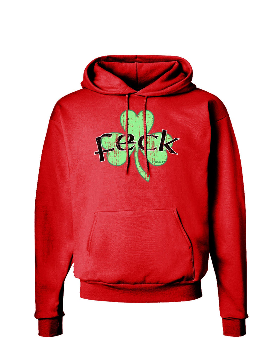 Feck - Clover Distressed Design Dark Hoodie Sweatshirt by TooLoud-Hoodie-TooLoud-Black-Small-Davson Sales