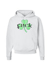 Feck - Clover Distressed Design Hoodie Sweatshirt by TooLoud-Hoodie-TooLoud-White-Small-Davson Sales