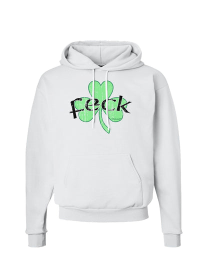 Feck - Clover Distressed Design Hoodie Sweatshirt by TooLoud-Hoodie-TooLoud-White-Small-Davson Sales