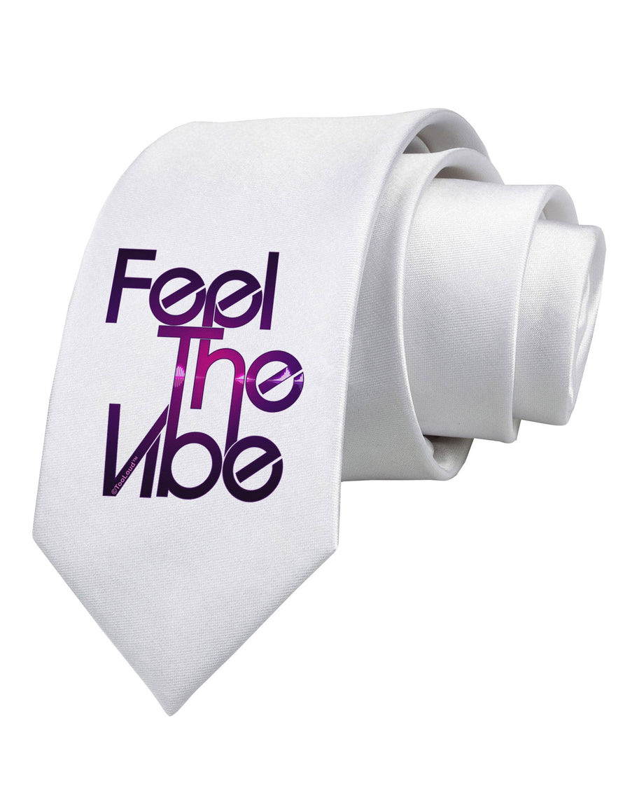 Feel The Vibe Printed White Necktie