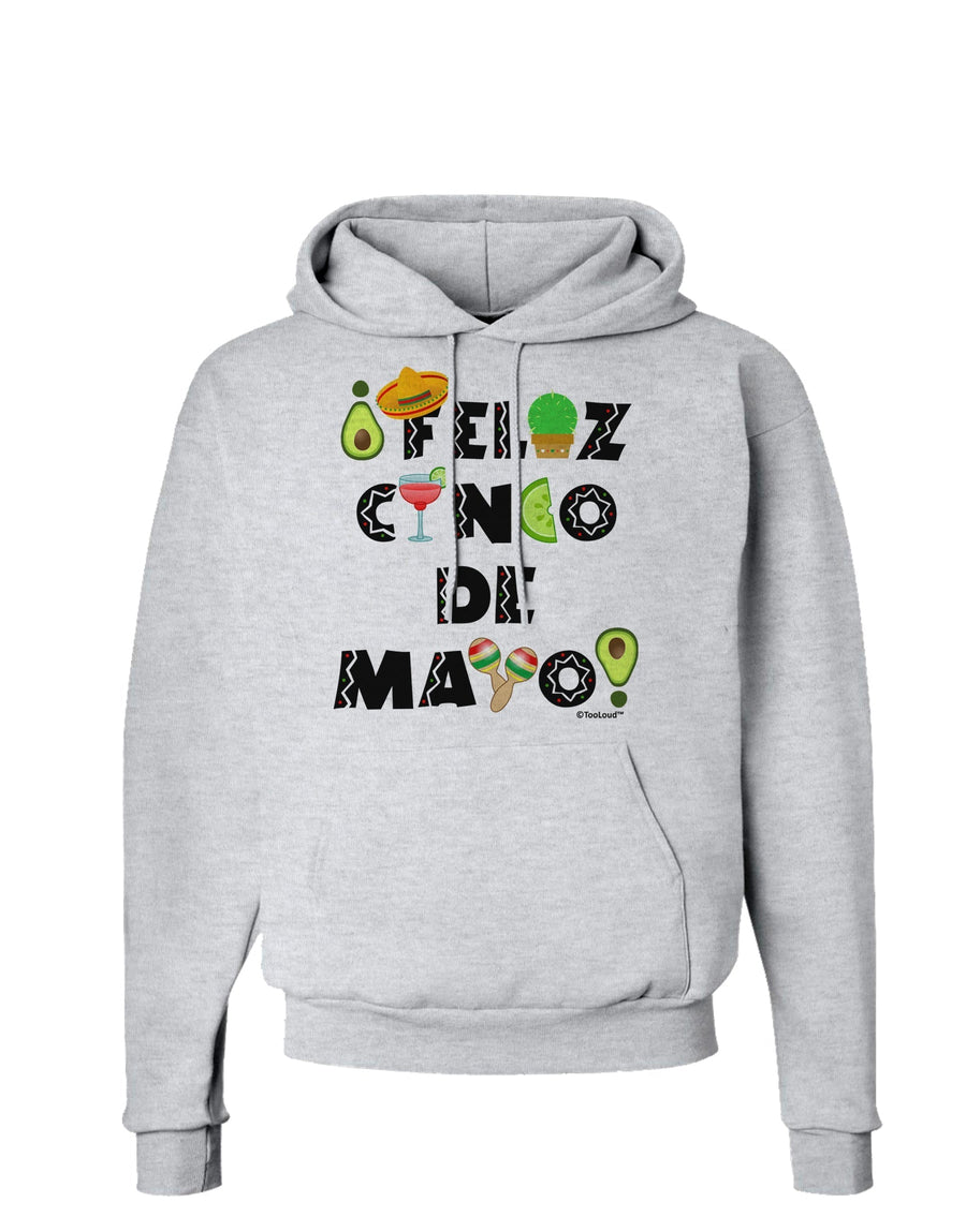 Feliz Cinco de Mayo - Fiesta Icons Hoodie Sweatshirt by TooLoud-Hoodie-TooLoud-White-Small-Davson Sales