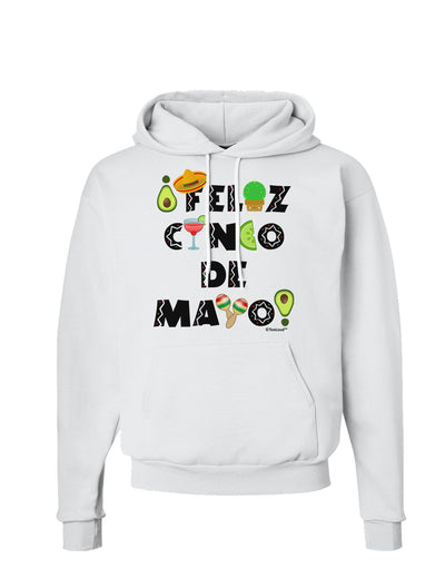 Feliz Cinco de Mayo - Fiesta Icons Hoodie Sweatshirt by TooLoud-Hoodie-TooLoud-White-Small-Davson Sales