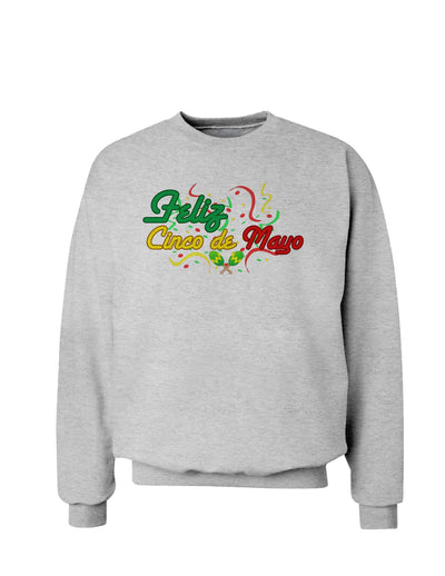 Feliz Cinco De Mayo Sweatshirt-Sweatshirts-TooLoud-AshGray-Small-Davson Sales