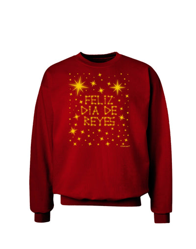 Feliz Dia de Reyes - Estrellas Brillantes Adult Dark Sweatshirt by TooLoud-Sweatshirts-TooLoud-Deep-Red-Small-Davson Sales