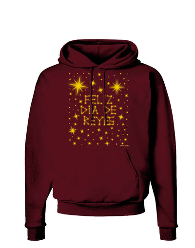 Feliz Dia de Reyes - Estrellas Brillantes Dark Hoodie Sweatshirt by TooLoud-Hoodie-TooLoud-Maroon-Small-Davson Sales