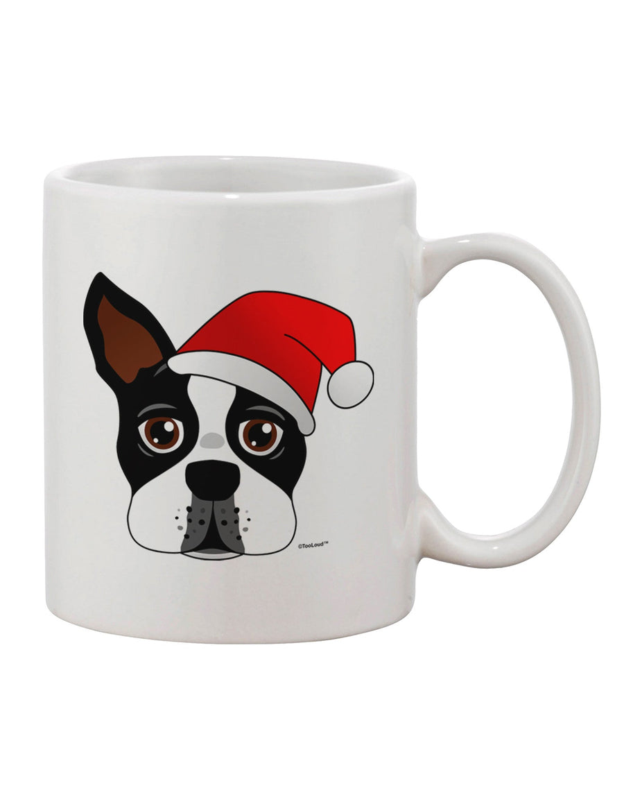 Festive Canine with Santa Hat - Christmas Themed 11 oz Coffee Mug - TooLoud-11 OZ Coffee Mug-TooLoud-White-Davson Sales