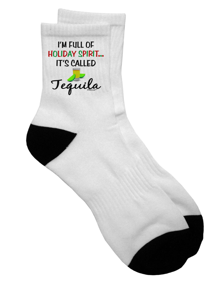 Festive Cheer - Tequila Themed Adult Short Socks - TooLoud-Socks-TooLoud-White-Ladies-4-6-Davson Sales