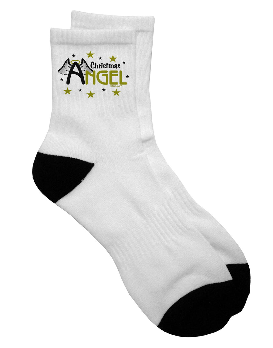 Festive Christmas Angel Text Adult Short Socks - TooLoud-Socks-TooLoud-White-Ladies-4-6-Davson Sales