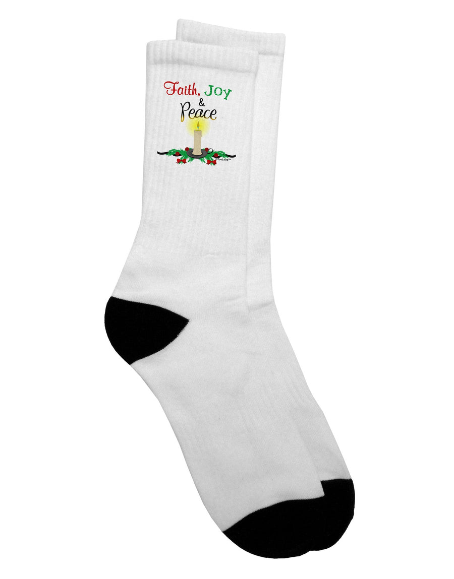 Festive Christmas Candle Adult Crew Socks - Enhance Your Holiday Attire with Style and Comfort - TooLoud-Socks-TooLoud-White-Ladies-4-6-Davson Sales