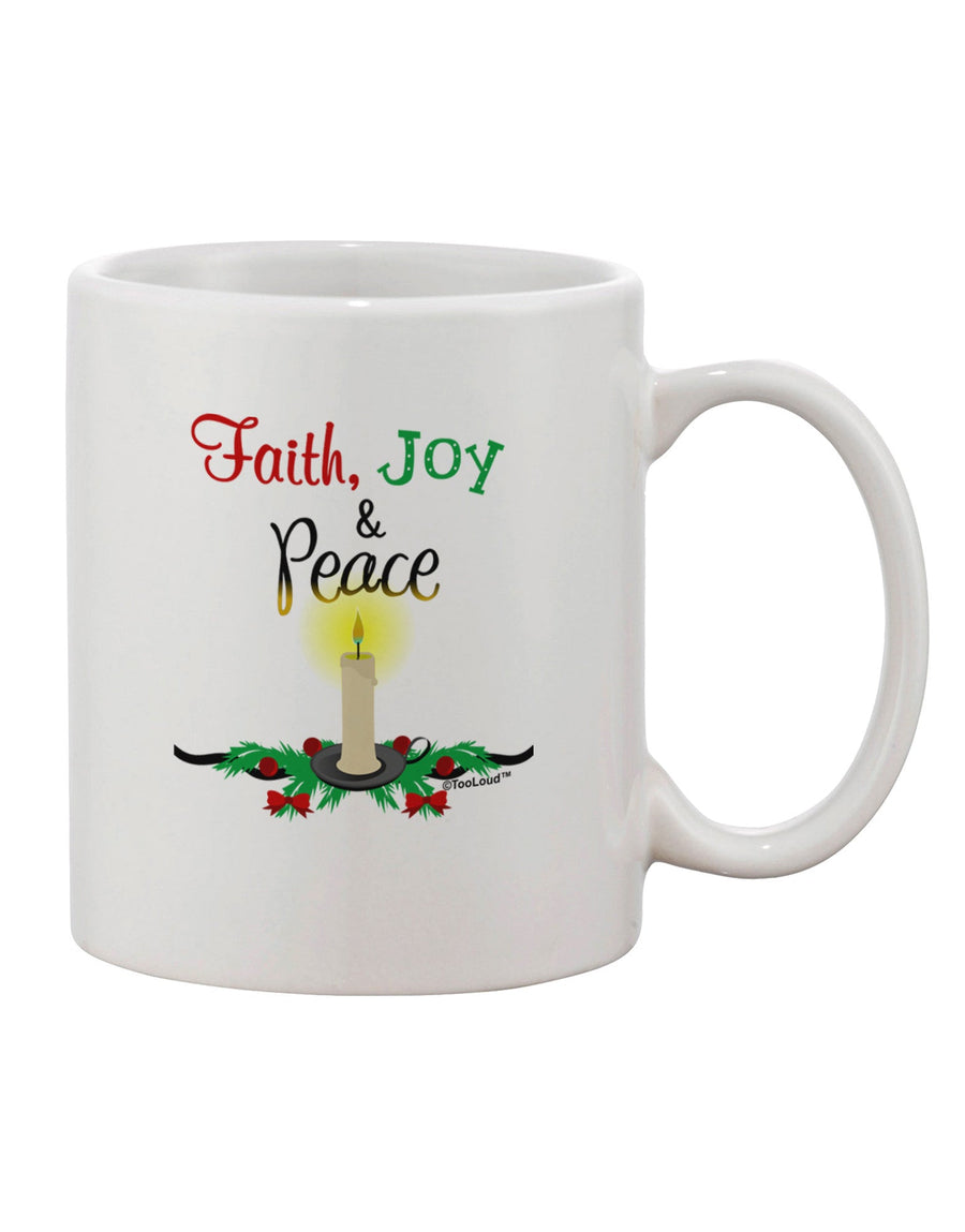 Festive Christmas Candle Design on an 11 oz Coffee Mug - TooLoud-11 OZ Coffee Mug-TooLoud-White-Davson Sales