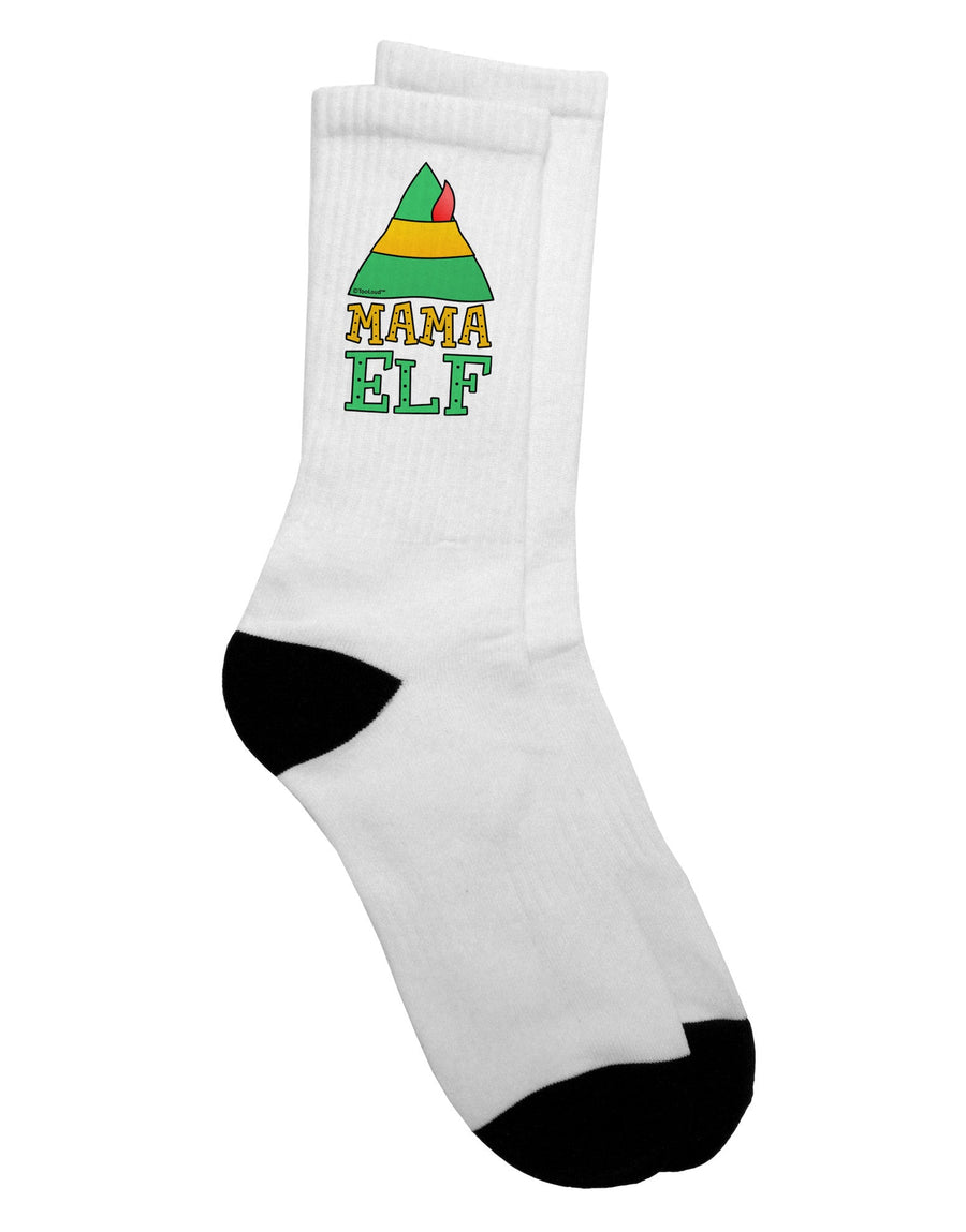 Festive Christmas Ensemble - Elf Family - Mama Elf Adult Crew Socks - TooLoud-Socks-TooLoud-White-Ladies-4-6-Davson Sales