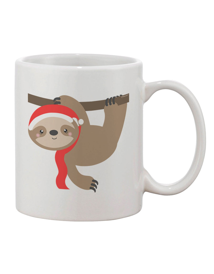 Festive Christmas Sloth Adorned 11 oz Coffee Mug - TooLoud-11 OZ Coffee Mug-TooLoud-White-Davson Sales