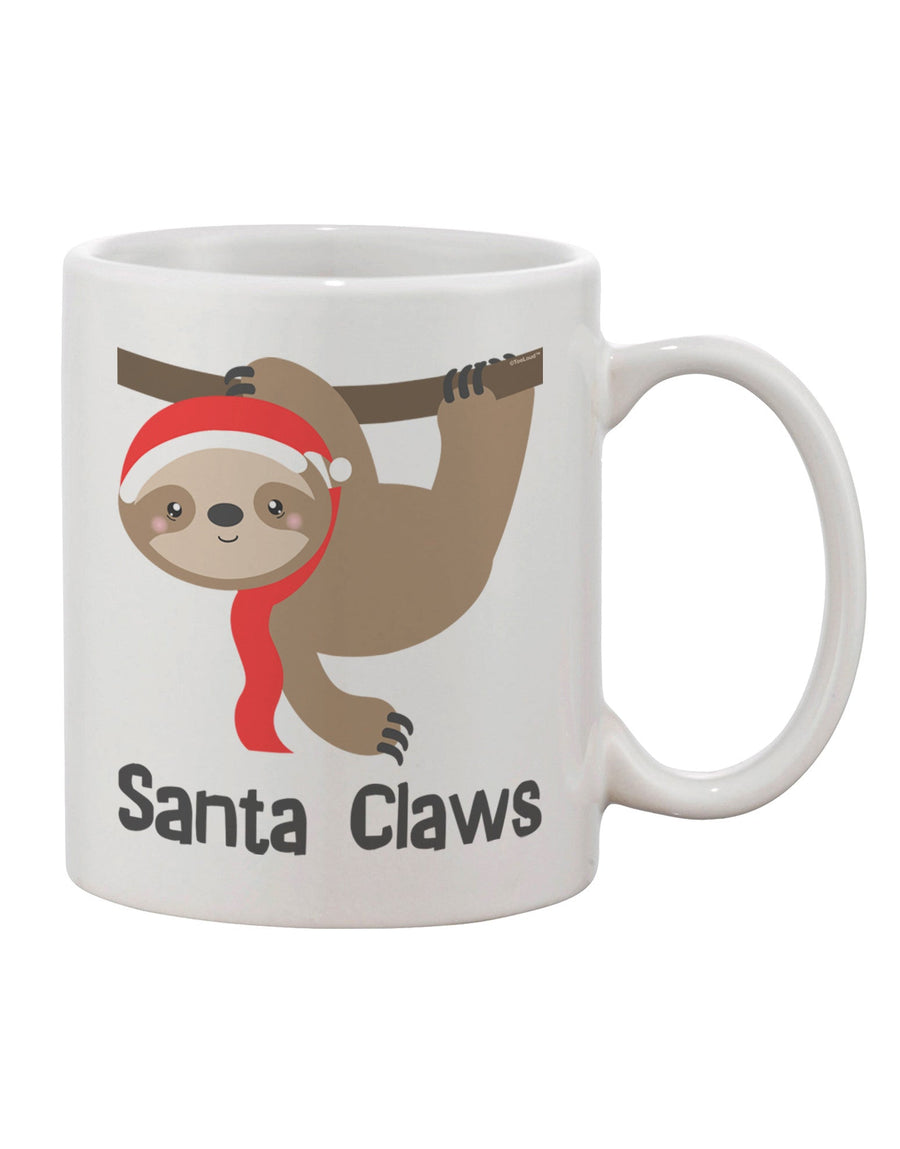 Festive Christmas Sloth - Santa Claws Design 11 oz Coffee Mug by TooLoud-11 OZ Coffee Mug-TooLoud-White-Davson Sales