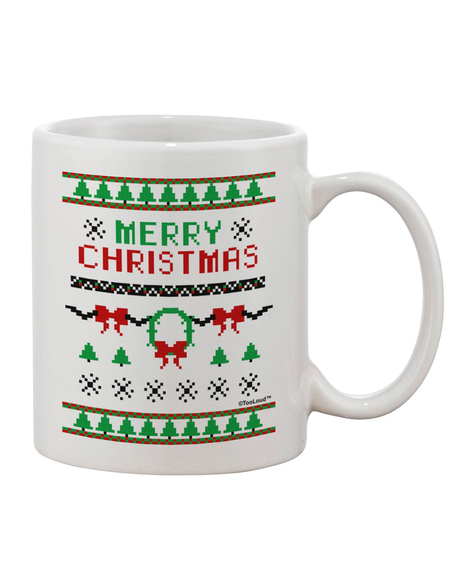 Festive Christmas Sweater Design 11 oz Coffee Mug - Perfect for the Holiday Season TooLoud-11 OZ Coffee Mug-TooLoud-White-Davson Sales