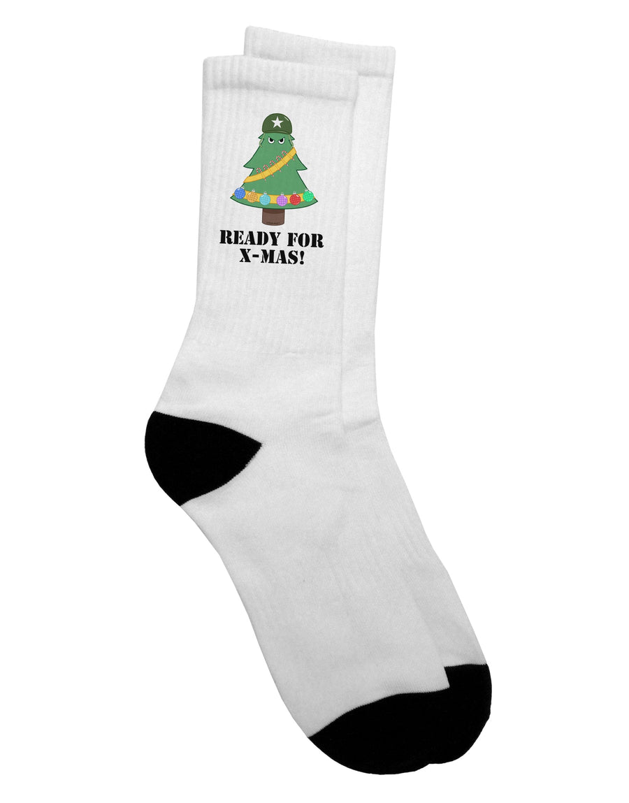 Festive Christmas Tree Adult Crew Socks - Perfect for the Holiday Season - TooLoud-Socks-TooLoud-White-Ladies-4-6-Davson Sales