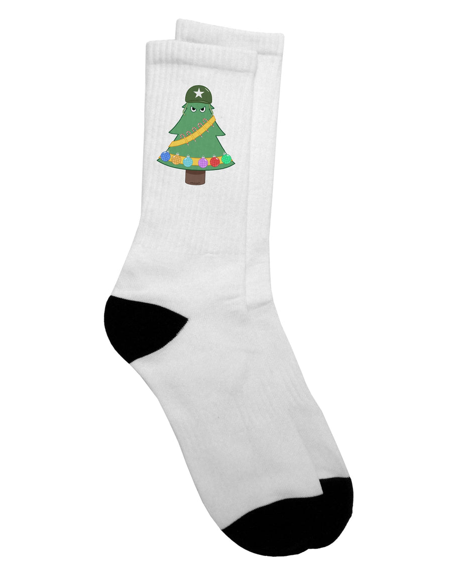 Festive Christmas Tree Patterned Adult Crew Socks - TooLoud-Socks-TooLoud-White-Ladies-4-6-Davson Sales