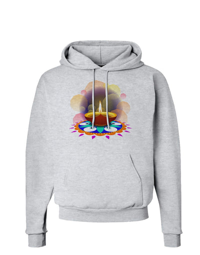 Festive Diya and Rangoli Hoodie Sweatshirt by-Hoodie-TooLoud-AshGray-Small-Davson Sales