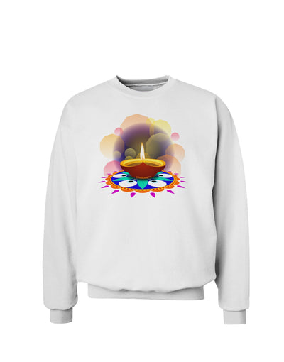 Festive Diya and Rangoli Sweatshirt by-Sweatshirts-TooLoud-White-Small-Davson Sales