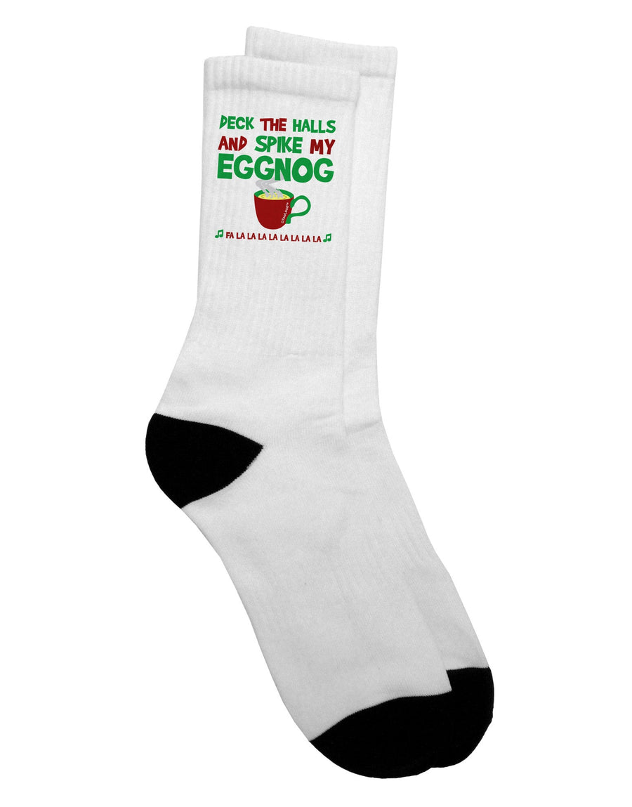 Festive Eggnog Spike Adult Crew Socks - TooLoud-Socks-TooLoud-White-Ladies-4-6-Davson Sales