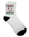 Festive Feline Christmas Cat Knit Style Adult Short Socks - TooLoud-Socks-TooLoud-White-Ladies-4-6-Davson Sales