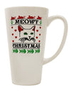 Festive Feline Knit Design 16 oz Conical Latte Coffee Mug - Expertly Crafted by TooLoud-Conical Latte Mug-TooLoud-White-Davson Sales