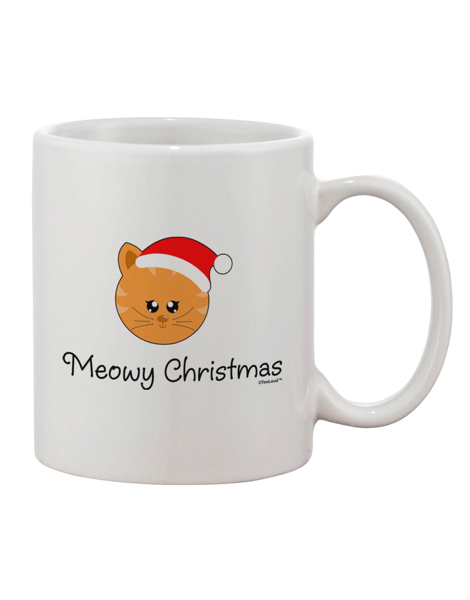 Festive Feline Santa Hat Printed 11 oz Coffee Mug - TooLoud-11 OZ Coffee Mug-TooLoud-White-Davson Sales