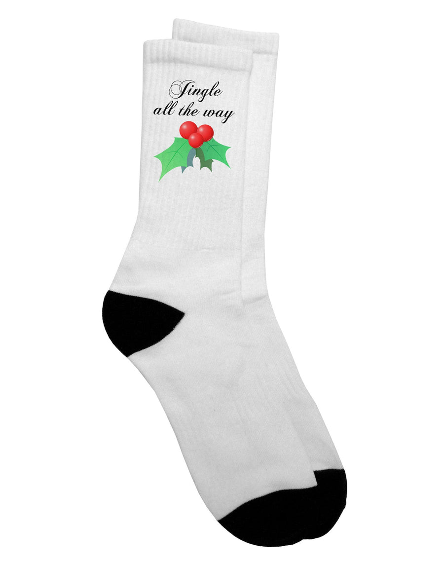 Festive Holiday Cheer - Holly Adult Crew Socks - TooLoud-Socks-TooLoud-White-Ladies-4-6-Davson Sales