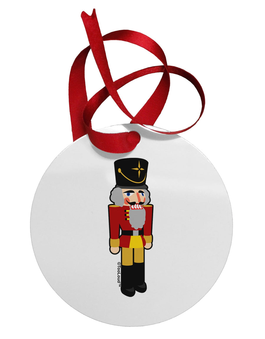 Festive Nutcracker - No Text Circular Metal Ornament by TooLoud-Ornament-TooLoud-White-Davson Sales