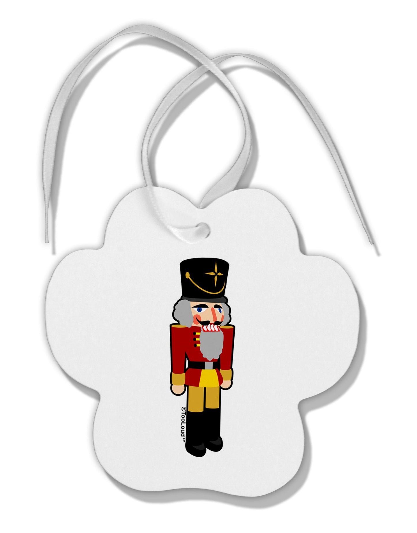 Festive Nutcracker - No Text Paw Print Shaped Ornament by TooLoud-TooLoud-White-Davson Sales